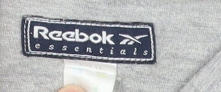 Reebok Women's Grey V-Neck T-Shirt, Size M, Casual Wear