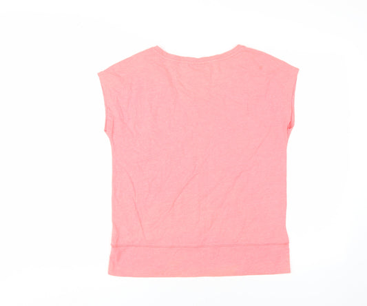 Oliver Bonas Women's Pink V-Neck Sleeveless T-Shirt Size 8