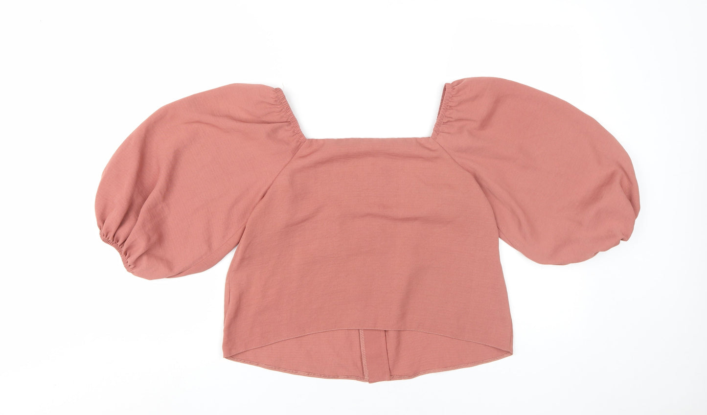 New Look Women Pink Cropped Blouse Sz 8