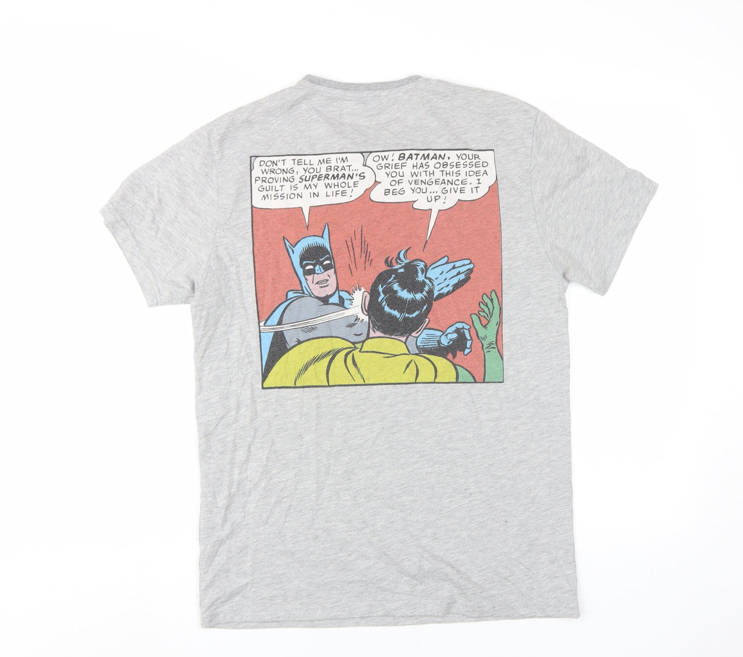 Koton Men's Grey Batman Comic T-Shirt, Medium, Short Sleeve