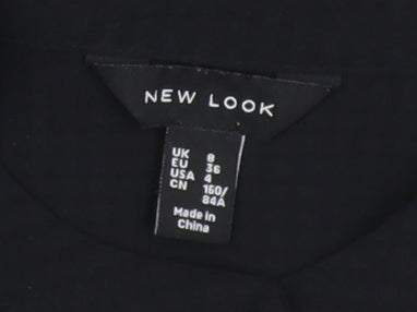 New Look Women's Black Blouse, Size 8, Long Sleeve
