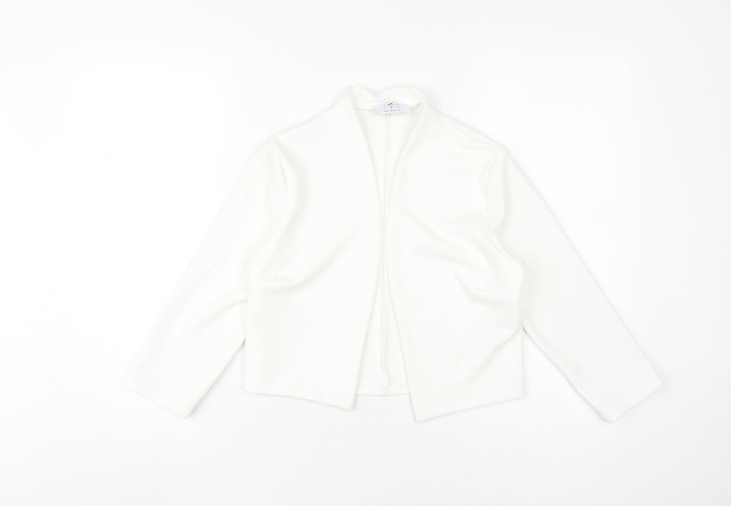 Quiz Women's White Cropped Jacket Size 8