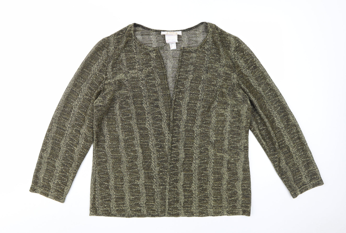 J. Ribkoff Women's Black Open-Knit Cardigan, Size 16