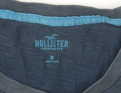 Hollister Men's Blue Aztec Pattern M T-Shirt