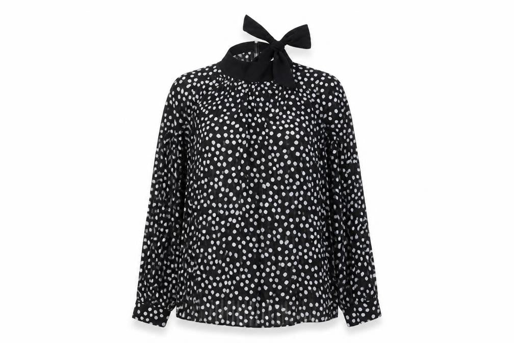 Zara Women's Black Polka Dot Blouse, Size S
