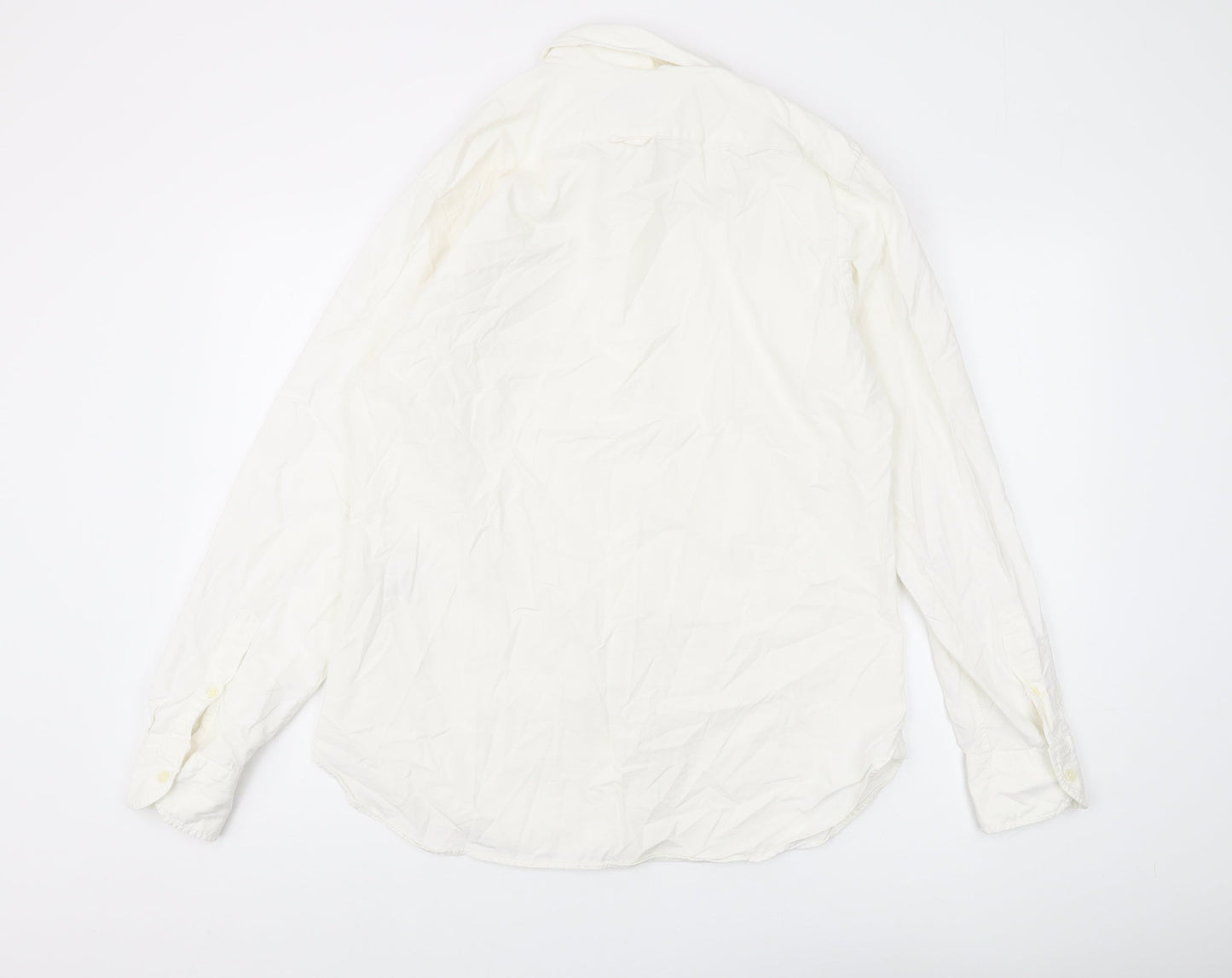Zara Men's White Regular Fit Shirt Long Sleeve L