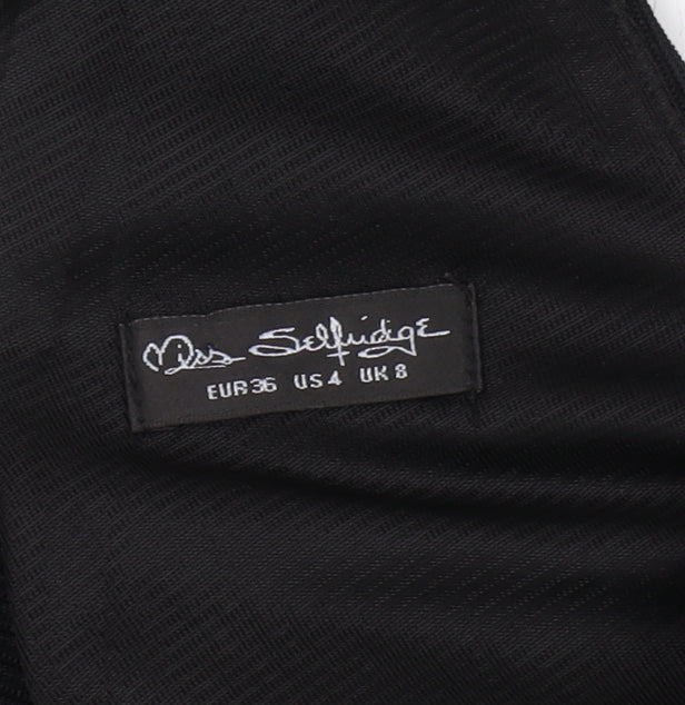 Miss Selfridge Women Black Size 8 Sheath Dress