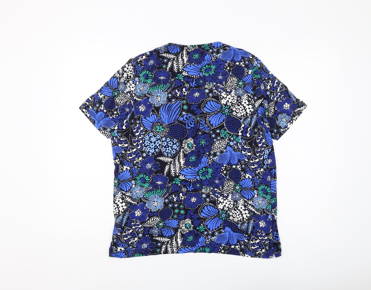 TIGI Unisex Blue Floral Relaxed T-Shirt Size 16
