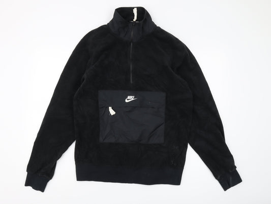 Nike Men's Black 1/2 Zip Sweatshirt - Size S