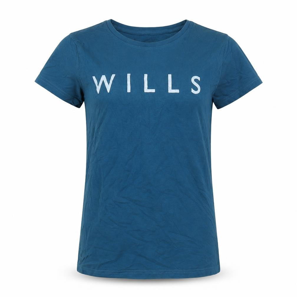 Womens UK Size 8 Jack Wills Blue 100% Cotton T-Shirt