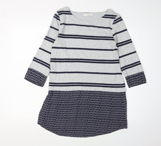 White Stuff Women's Grey Striped Tunic Size 10
