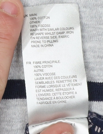 White Stuff Women's Grey Striped Tunic Size 10