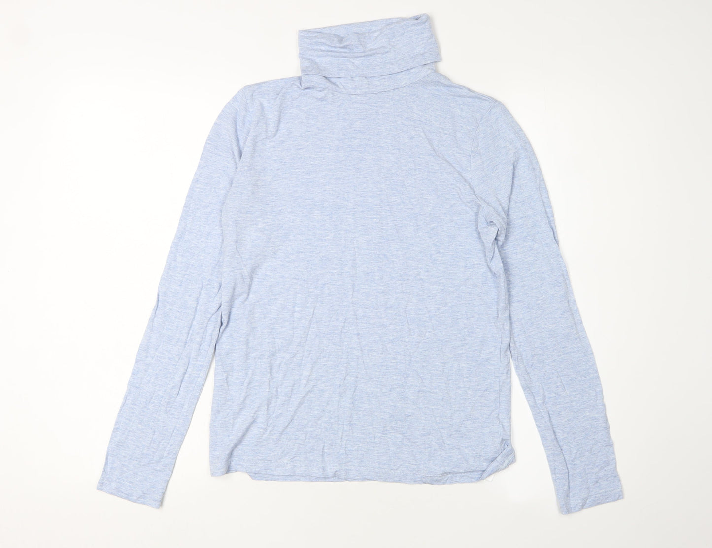 Hobbs Women's Blue Roll Neck Jersey T-Shirt M