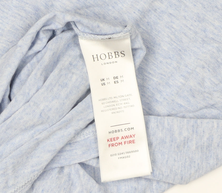 Hobbs Women's Blue Roll Neck Jersey T-Shirt M