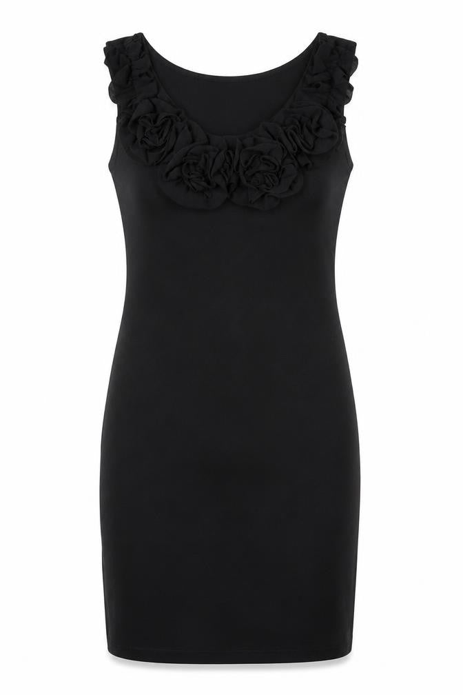 Front view of Miss Selfridge Women’s Black Bodycon Mini Dress, size UK 8