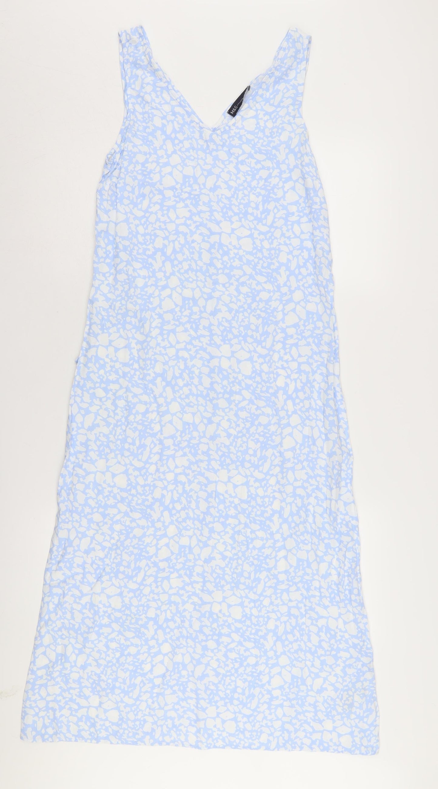 Marks and Spencer Women's Blue Slip Dress, Size 8