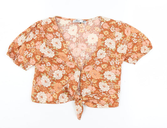 Hollister Women's Floral Cropped Blouse XS