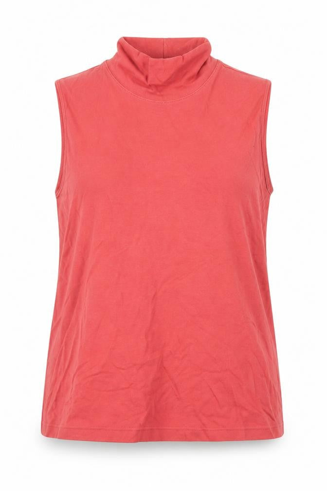 Womens UK Size M Lands' End Red 100% Cotton Tank
