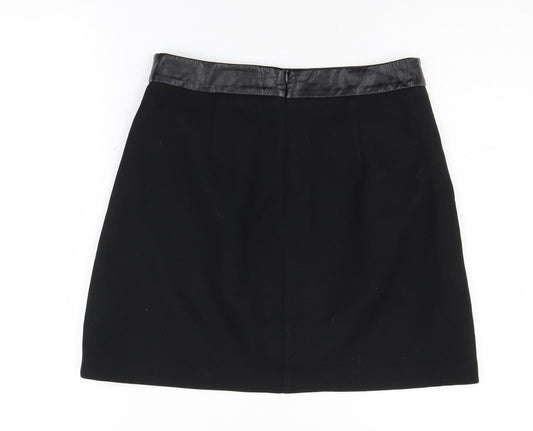 Oasis Women's Black Pencil Skirt Size 10 with Bow Accent