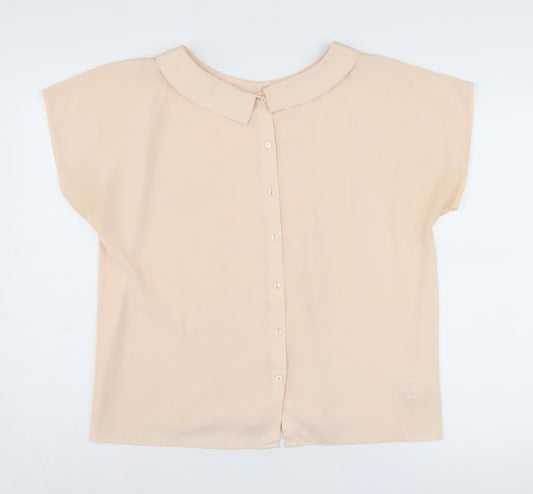 St Michael Women's Beige Blouse Size 16 Vintage Style
