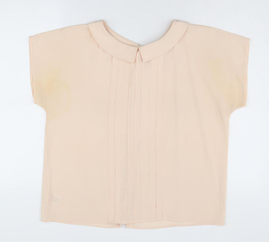 St Michael Women's Beige Blouse Size 16 Vintage Style