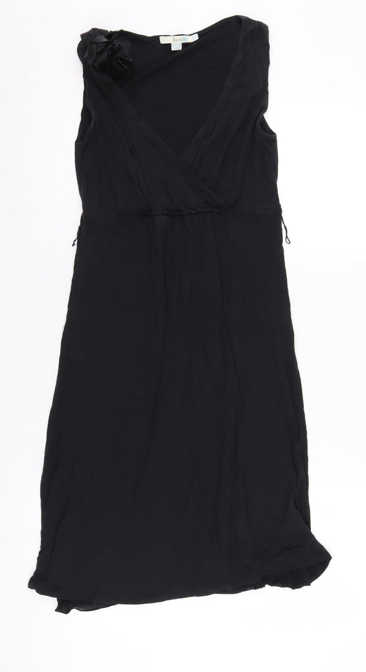 Boden Women's Black Wrap Dress, Size 8, V-Neck