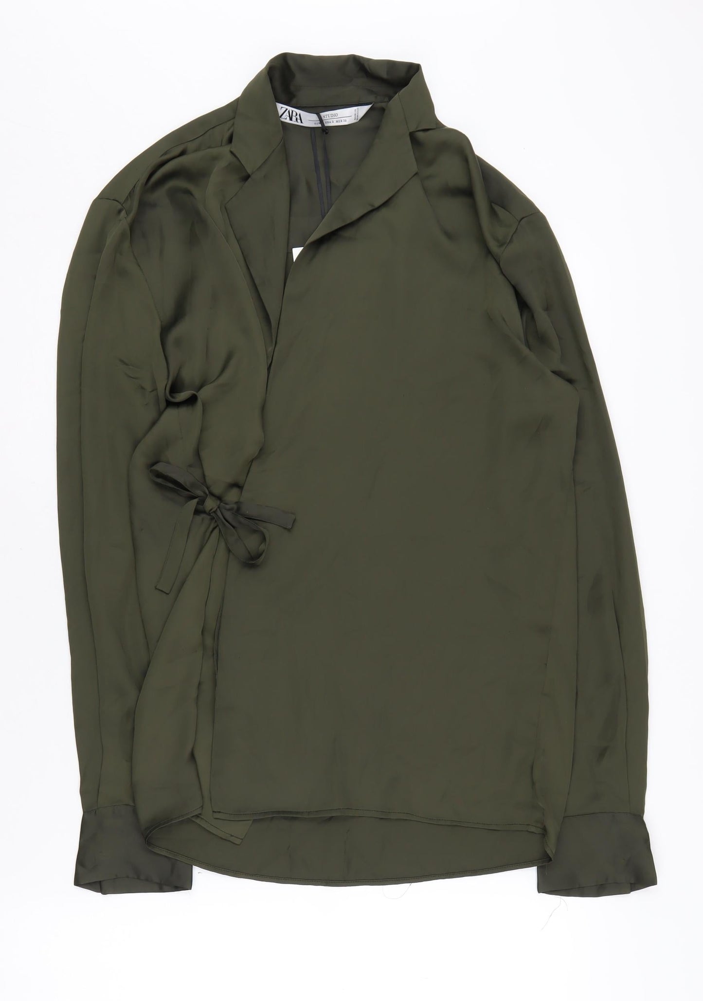 Zara Women's Green Wrap Blouse, Size S, Casual Style