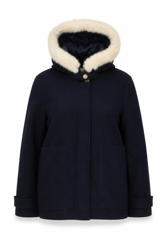 Womens UK Size 14 Regular Kangol Black Polyester Blend Coat