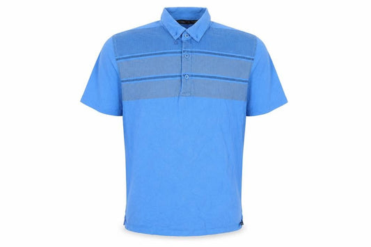 Colin Montgomerie Men's Blue M Stripe Polo Shirt