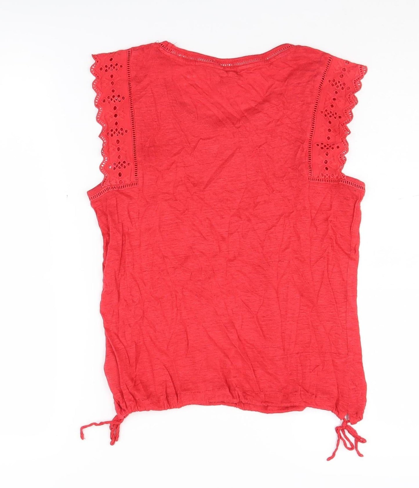 Monsoon Red Linen Sleeveless Blouse for Women