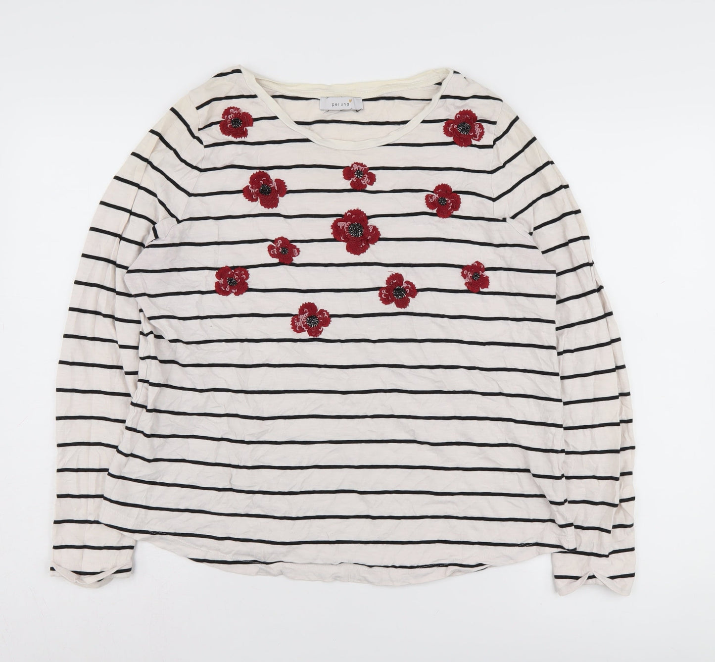 Marks and Spencer Women White Embroidered Pullover 16
