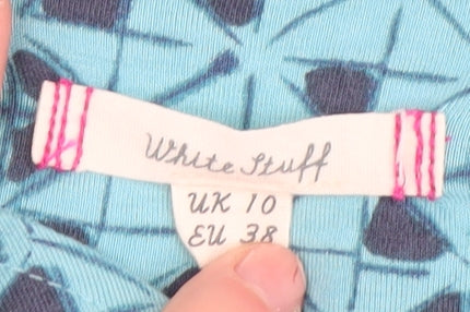 White Stuff Women's Blue Geometric Dress Size 10