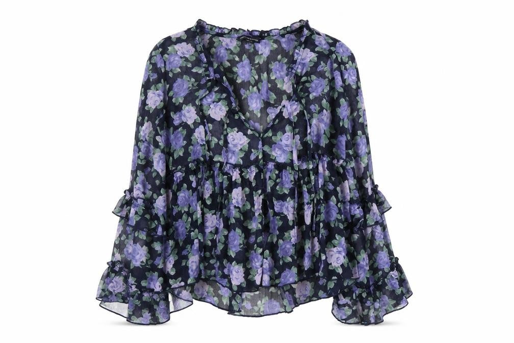 Womens UK Size S American Eagle Outfitters Multicoloured Viscose Blend Blouse