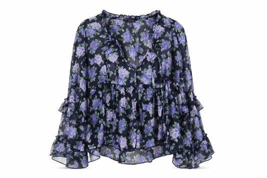 Womens UK Size S American Eagle Outfitters Multicoloured Viscose Blend Blouse