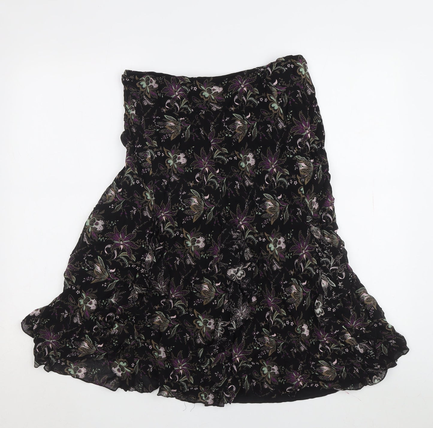 Marks & Spencer Floral A-Line Dress Women Black 14