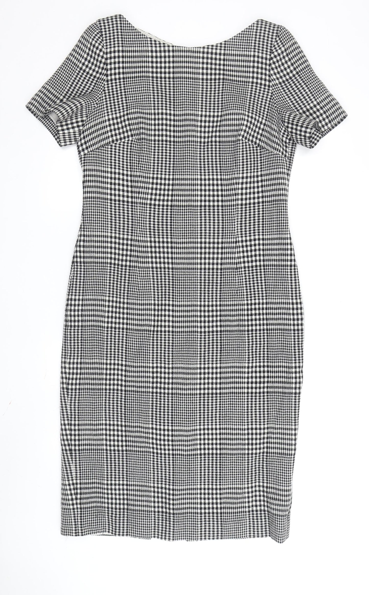 Escada Women's Black Check Sheath Dress Size 12