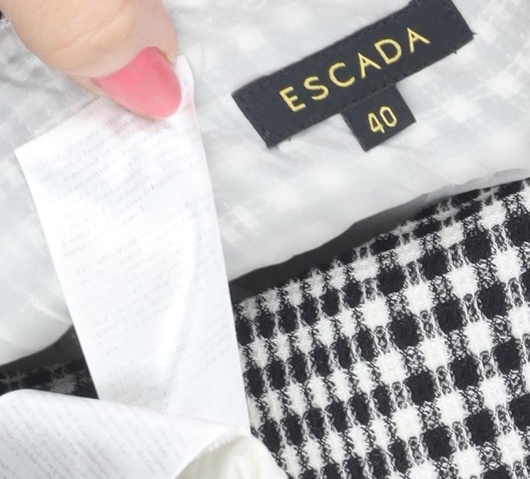 Escada Women's Black Check Sheath Dress Size 12