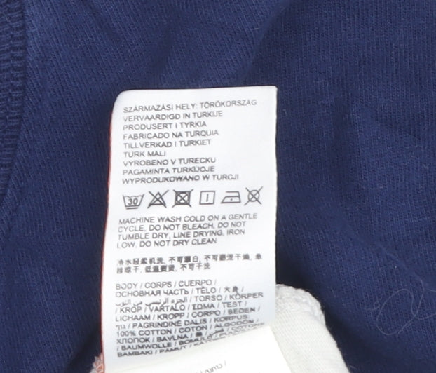 Superdry Men's Blue White Retro Long Sleeve T-Shirt S