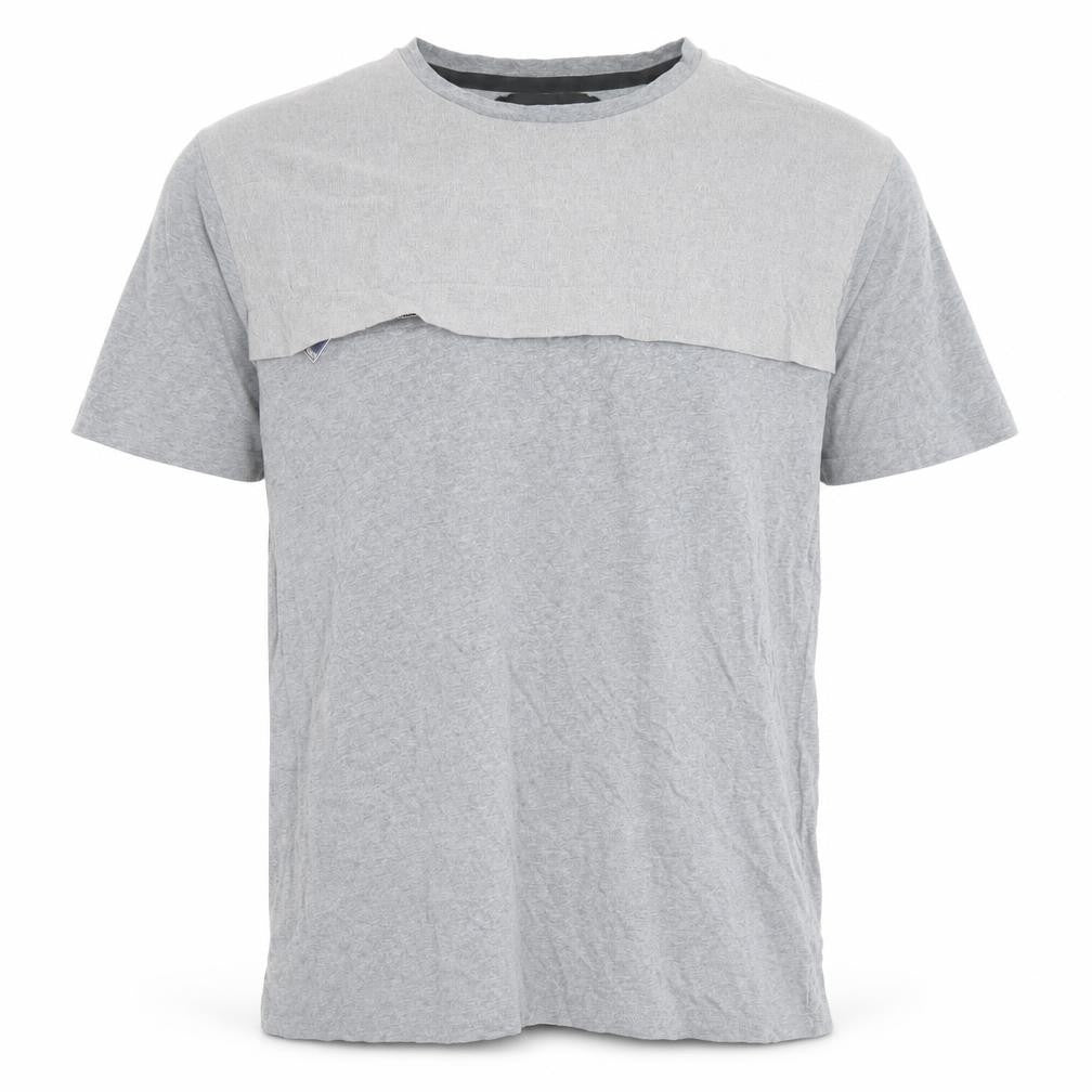 Front view of Blood Brother Men's Grey Cotton T-Shirt, Large, Crew Neck