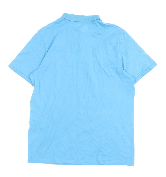 Fluid Men's Blue Cotton Polo Shirt XL Short Sleeve