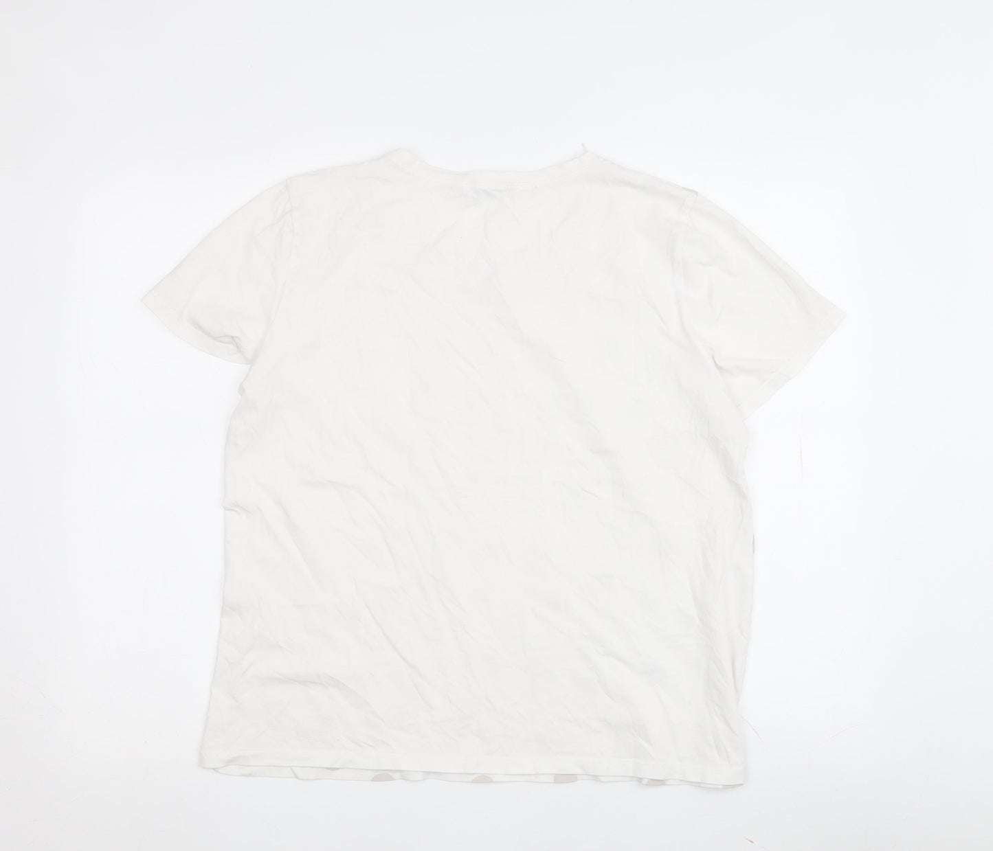 Zara Women's White Polka Dot T-Shirt Size 14