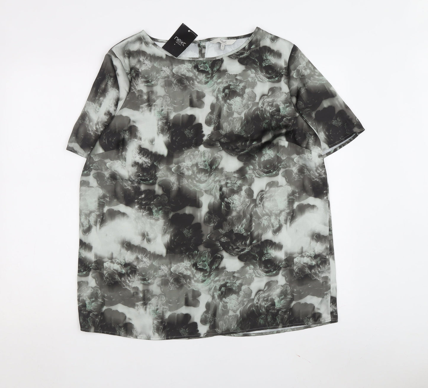 Next Women's Grey Floral Blouse, Size 14, New