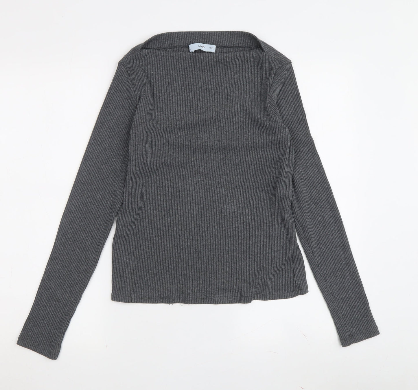 MNG Women's Grey Boat Neck Jumper Size M