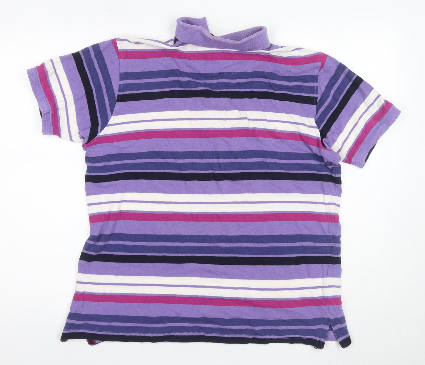 James Pringle Men's Purple Striped Polo M