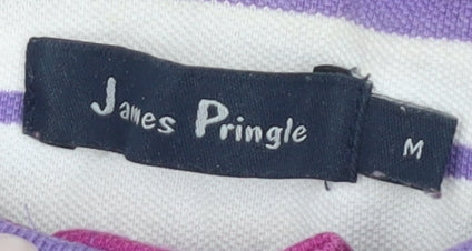 James Pringle Men's Purple Striped Polo M