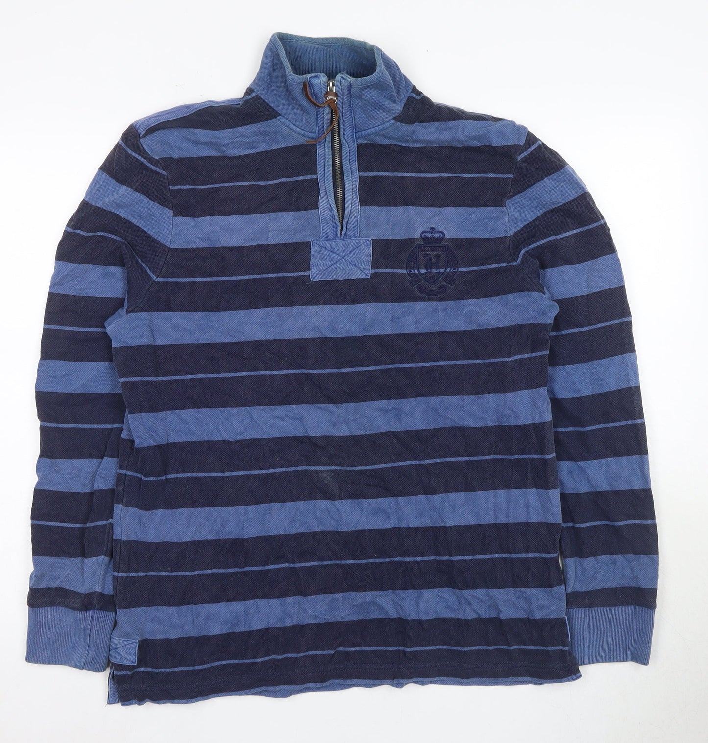 Howick Men's Blue Striped 1/2 Zip Sweatshirt M
