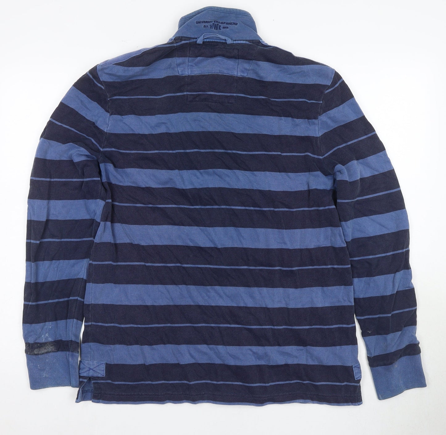 Howick Men's Blue Striped 1/2 Zip Sweatshirt M