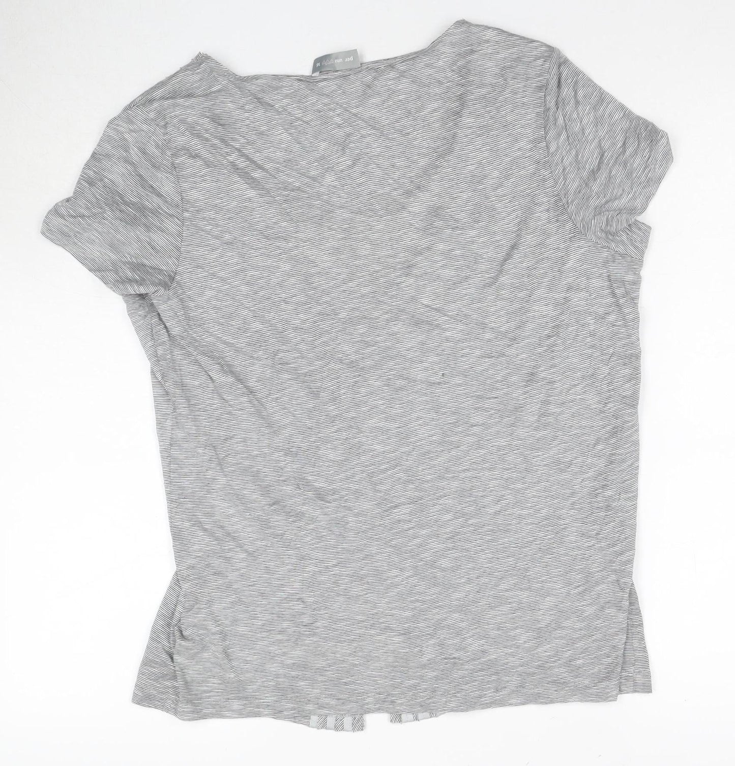 Marks and Spencer Women's Grey Size 16 Basic T-Shirt