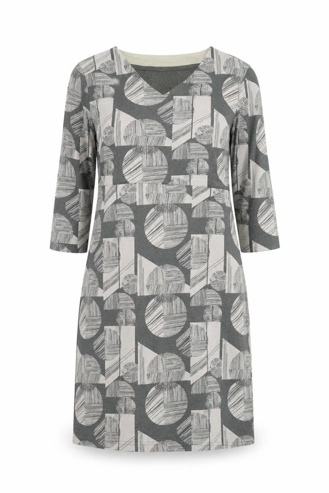 Weird Fish Women’s Grey Geometric Shift Dress Size 12
