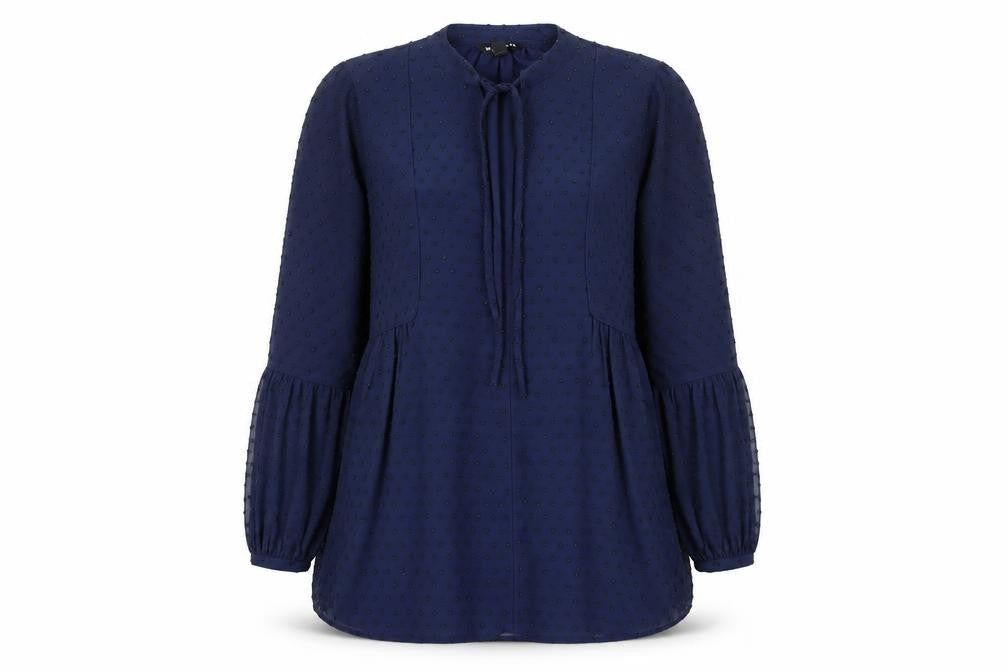 Womens UK Size 8 Whistles Blue Polyester Blouse